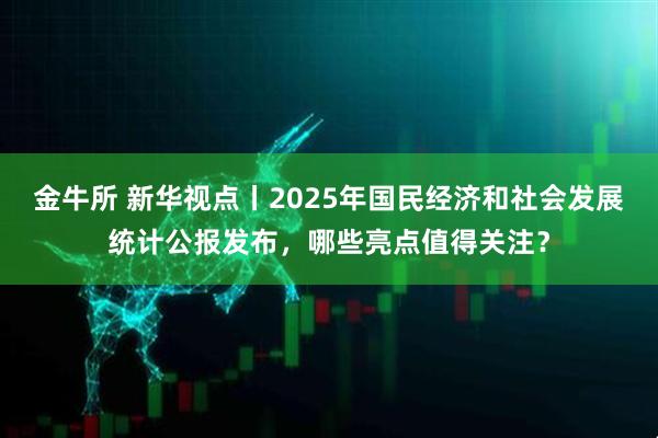 金牛所 新华视点丨2025年国民经济和社会发展统计公报发布，哪些亮点值得关注？