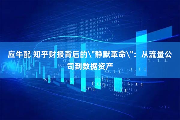 应牛配 知乎财报背后的＂静默革命＂：从流量公司到数据资产