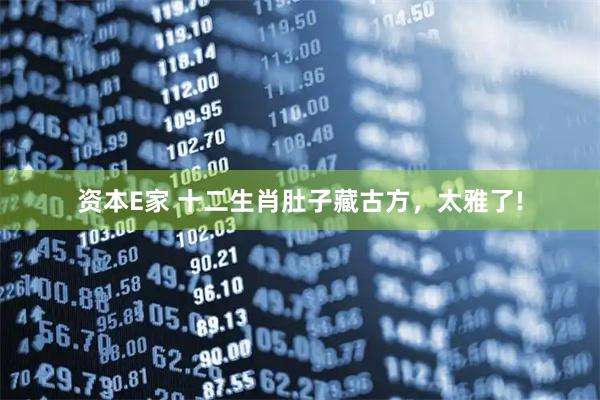 资本E家 十二生肖肚子藏古方，太雅了!