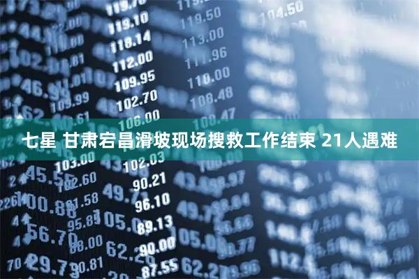 七星 甘肃宕昌滑坡现场搜救工作结束 21人遇难